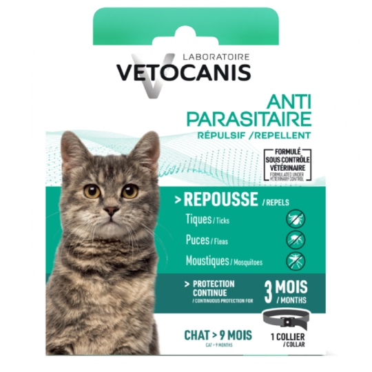 Antiparasitaire Collier Pour Chat Insectifuge VETOCANIS