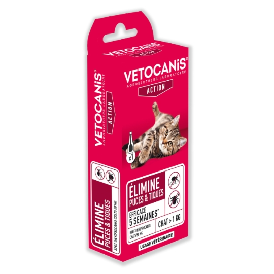 Antiparasitaire Pipette Pour Chat Fipronil VETOCANIS