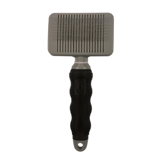 Brosse pour animal Slicker Autonettoyant Medium noir/gris DUVO+