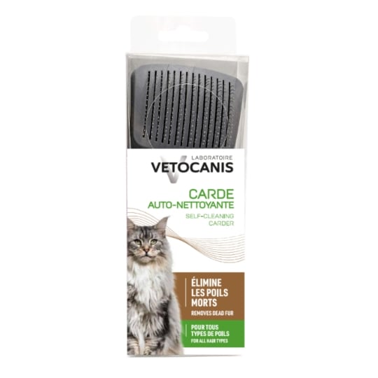 Brosse Pour Chat Carde Auto-nettoyante Rétractable VETOCANIS