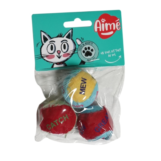Jouet pour Chat Balles en Tissu AIME