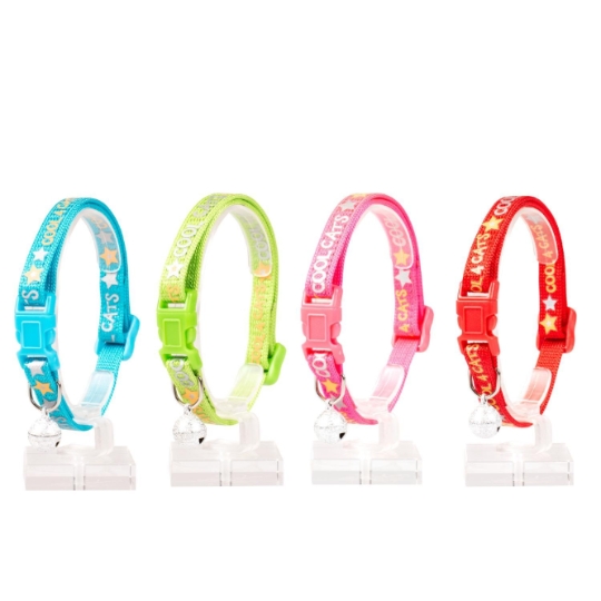 Collier pour Chats Cool Cats en Nylon 20-30cm / 10mm Couleurs Mélangées DUVOPLUS