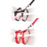 Set de Promenade pour Chaton Boules Blanches en Noir et Rouge 15-25cm / 8mm-125cm DUVOPLUS