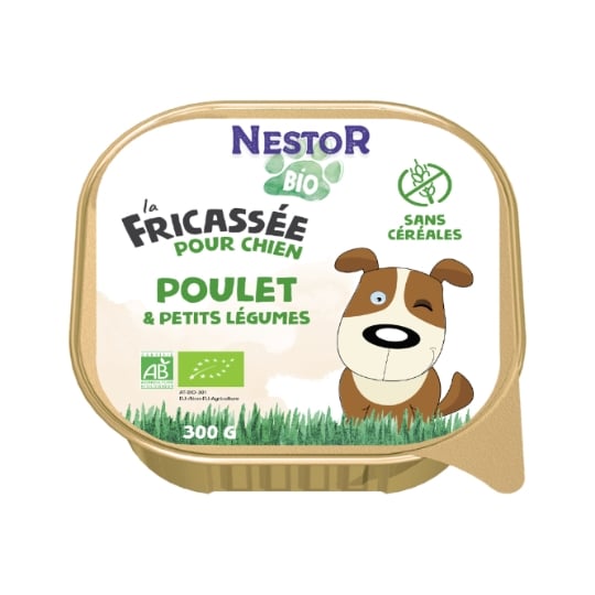 Pâtée Pour Chien Adulte Fricassée Sans Céréales Bio Poulet Légumes NESTOR BIO