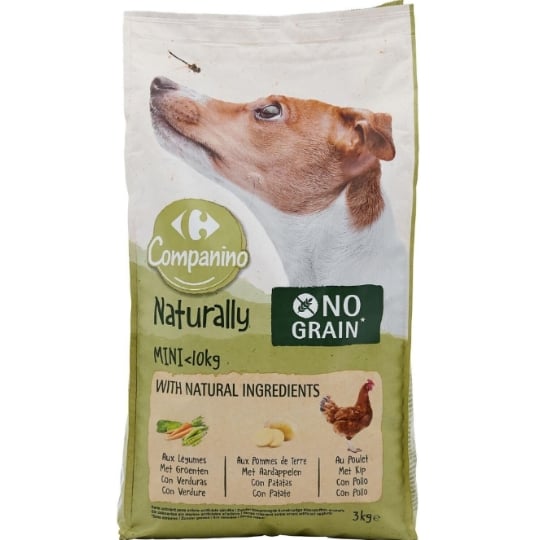 Croquettes Pour Chien Adulte Petit <10kg Sans Céréales Poulet Légumes CARREFOUR COMPANINO