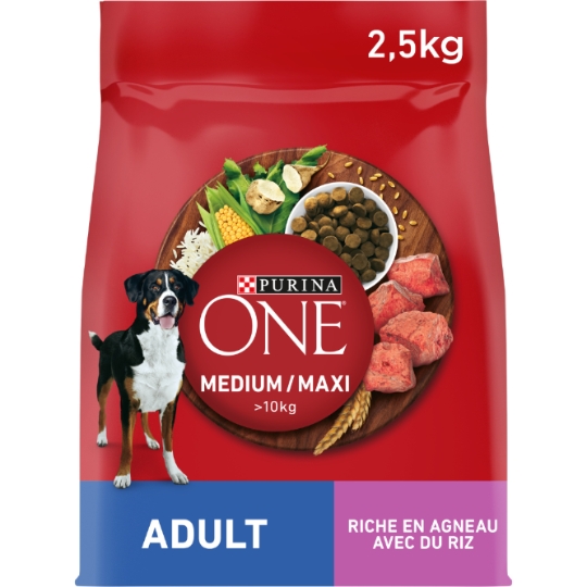 Croquettes Pour Chien Adulte Medium Maxi +10kg Digestion Facile Agneau PURINA ONE
