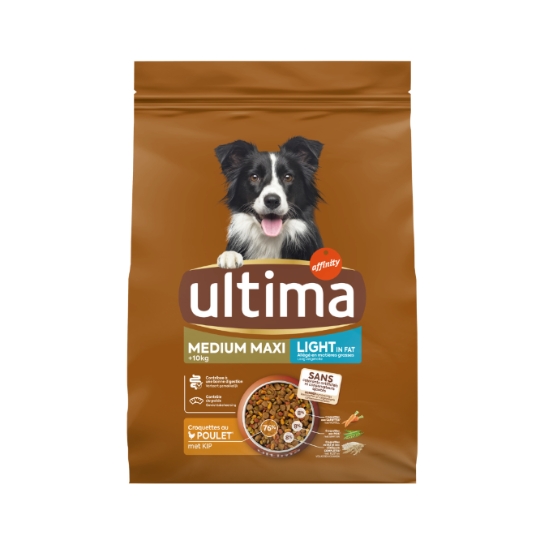 Croquettes Pour Chien Adulte Medium +10kg Light Poulet ULTIMA