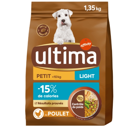 Croquettes Pour Chien Adulte Petit <10kg Stérilisé Poulet Light ULTIMA