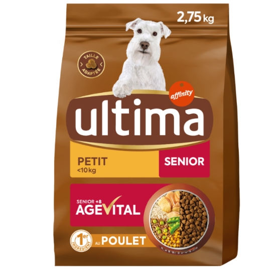 Croquettes Pour Chien Sénior Petit <10kg Digestion Facile Poulet ULTIMA
