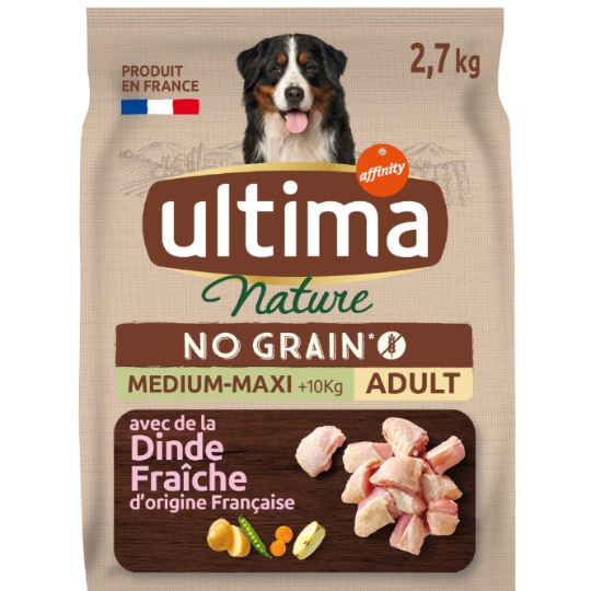 Croquettes Pour Chien Adulte Medium Maxi +10kg Sans Céréales Dinde ULTIMA