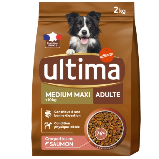 Croquettes Pour Chien Adulte Medium Maxi +10kg Saumon ULTIMA
