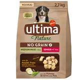 Croquettes pour Chien Moyen et Grand 10kg+ Senior 7+ Sans Céréales Poulet Frais Nature ULTIMA