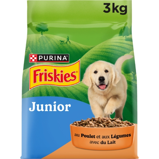 Croquettes Pour Chien Junior Poulet Légumes avec lait FRISKIES