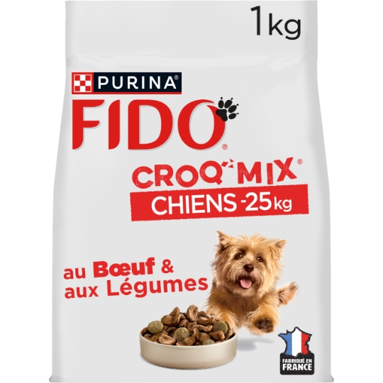 Croquettes Pour Chien Adulte Medium <25kg Boeuf Légumes Croq' Mix FIDO