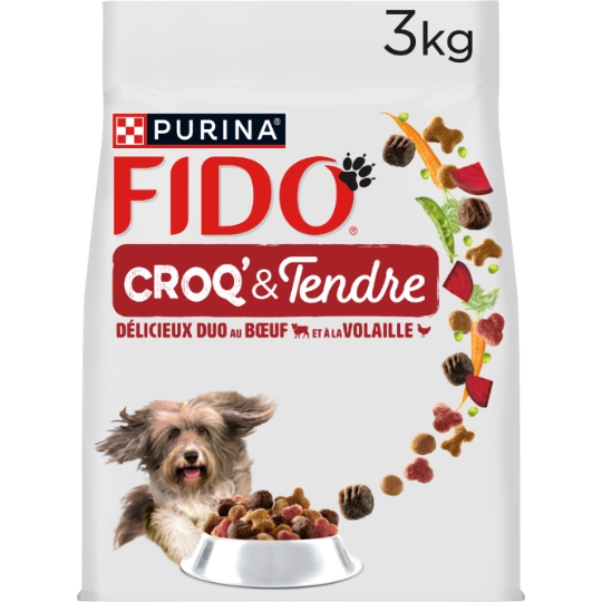 Croquettes Pour Chien Adulte Boeuf Volaille Croq' & Tendre FIDO
