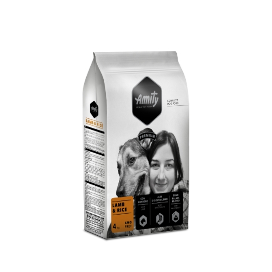 Croquettes pour Chien Premium Haute Digestibilité Agneau Riz AMITY