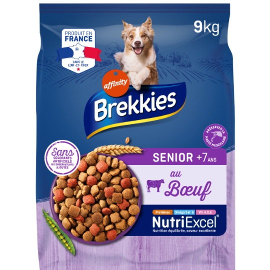 Croquettes Pour Chien Sénior Boeuf Légumes BREKKIES