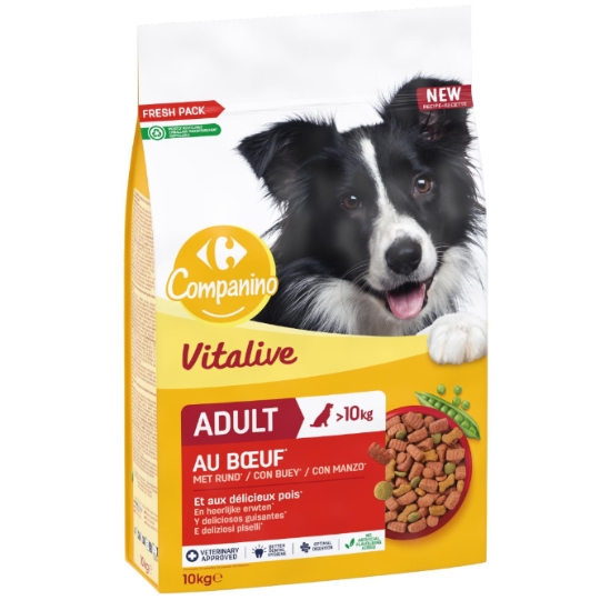 Croquettes Pour Chien Adulte Medium +10kg Boeuf Légumes Vitalive COMPANINO