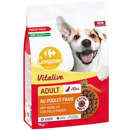Croquettes Pour Chien Adulte Petit <10kg Extra Soft Digestion Optimale Poulet Vitalive COMPANINO