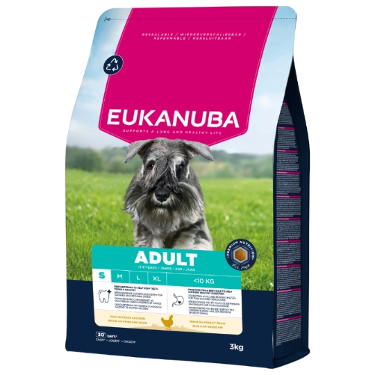 Croquettes pour Chien Adulte Petit <10kg Hygiène Bucco Dentaire Digestion Saine Poulet EUKANUBA