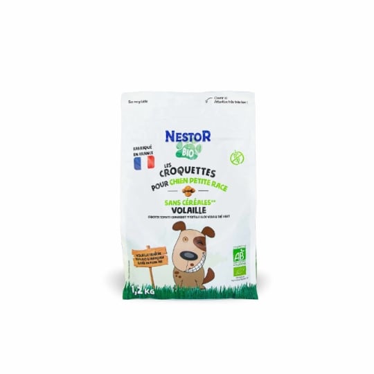 Croquettes Pour Chien Adulte Petit <10kg Sans Céréales Volaille Bio NESTOR BIO