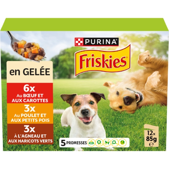 Pâtée Pour Chien Adulte Gelée Poulet Boeuf Agneau VitaFit FRISKIES