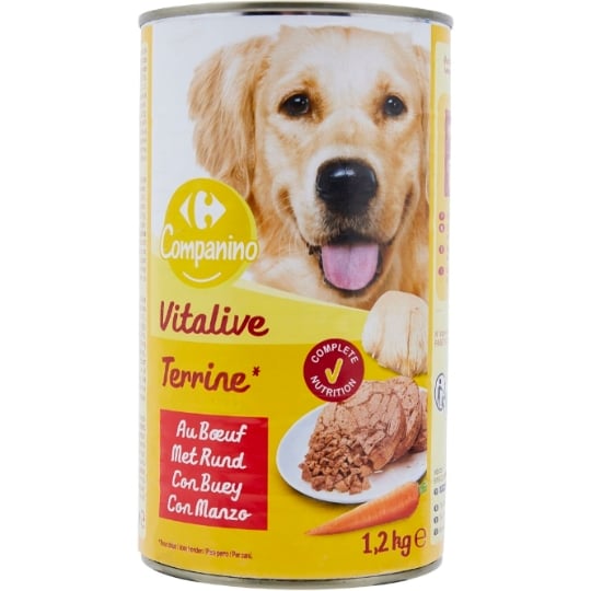 Pâtée Pour Chien Adulte Boeuf CARREFOUR COMPANINO