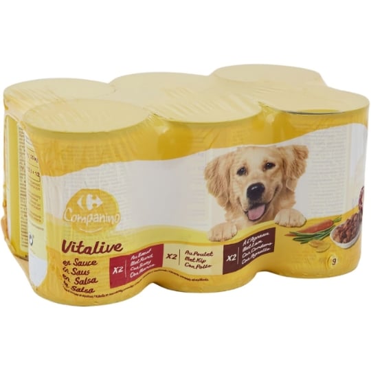 Pâtée Pour Chien Adulte Boeuf Poulet Agneau CARREFOUR COMPANINO