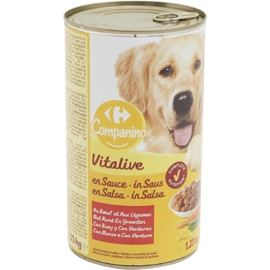 Pâtée Pour Chien Adulte Boeuf Légumes CARREFOUR COMPANINO