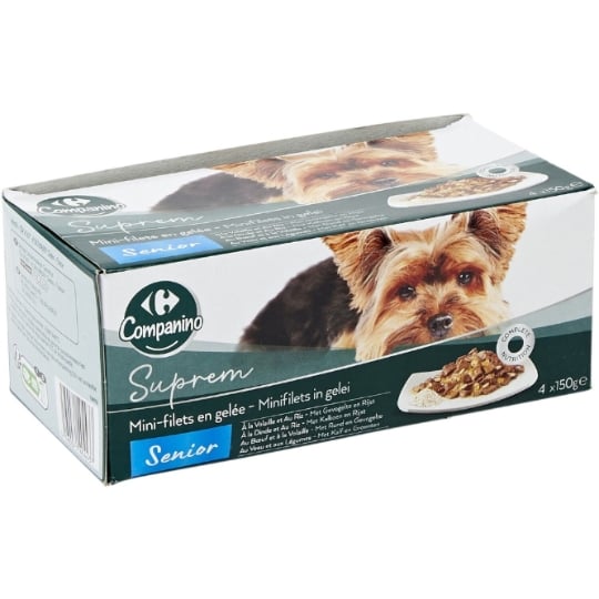 Pâtée pour Chien Adulte en Gelée Volaille Dinde Boeuf Veau CARREFOUR COMPANINO