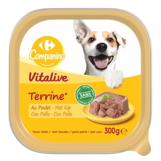 Pâtée pour Chien Adulte en Terrine Poulet CARREFOUR COMPANINO