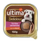 Pâtée Pour Chien Adulte Petit <10kg en Terrine Boeuf Fit & Delicious ULTIMA