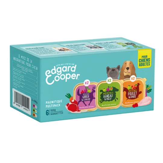 Pâtée Pour Chien Adulte Sans Céréales Gibier Canard Agneau Boeuf Volaille EDGAR & COOPER