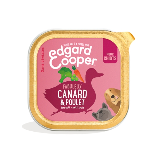 Pâtée Pour Chien Junior Sans Céréales Poulet Canard Légumes EDGAR & COOPER