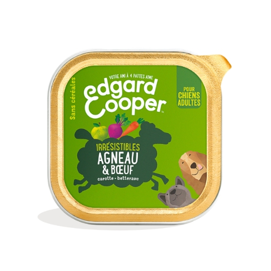 Pâtée Pour Chien Adulte Agneau Boeuf Légumes Sans Céréales Irresistibles EDGAR & COOPER