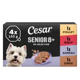 Pâtée Pour Chien Sénior En gelée Poulet Boeuf Agneau Dinde CESAR