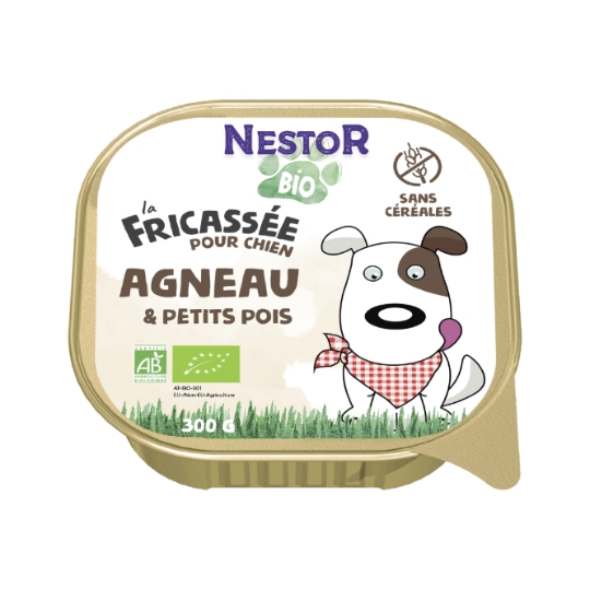 Pâtée Pour Chien Adulte Fricassée Sans Céréales Agneau Légumes Bio NESTOR BIO