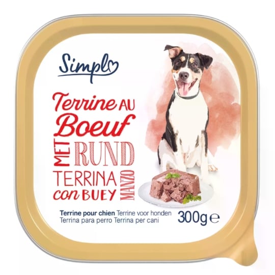 Pâtée pour Chien Adulte en Terrine Bœuf SIMPL