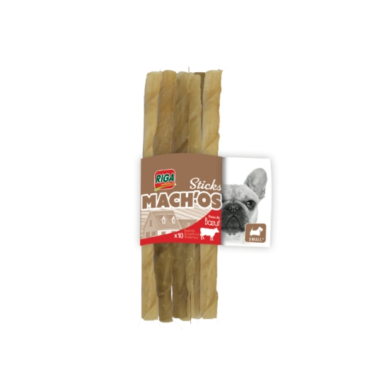 Friandises Stick Pour Chien Petit Torsadés Peau De Bœuf Machos RIGA