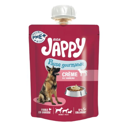 Gourde Jappy Crème à l'Agneau Pause Gourmande 0% Colorant RIGA