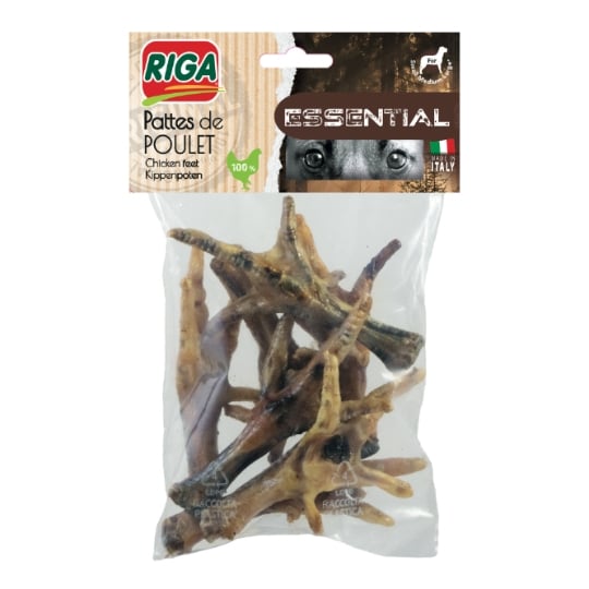 Friandises Pour Chien Adulte Petit Moyen et Grand Pattes de Poulet Essential RIGA