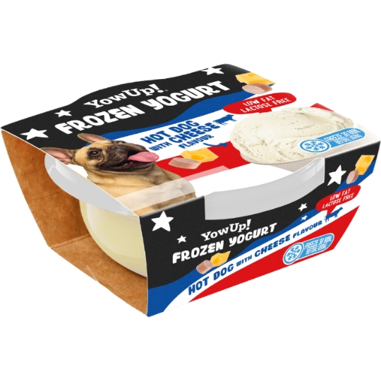 Yaourt Glacé pour Chien Adulte Sans Lactose Hot Dog et Fromage YOWUP