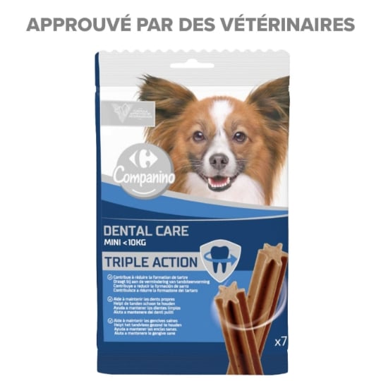 Friandises à Mâcher Pour Chien Petit <10kg Hygiène Bucco Dentaire CARREFOUR COMPANINO
