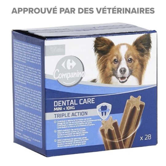Friandises à Mâcher Pour Chien Petit <10kg Hygiène Bucco Dentaire CARREFOUR COMPANINO