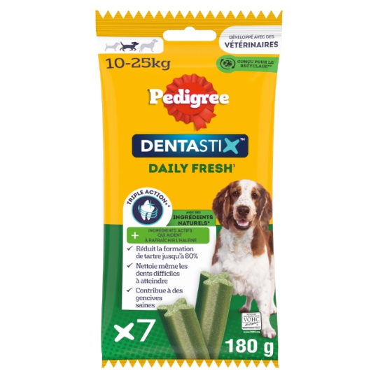Bâtonnet à Mâcher Pour Chien Medium +10kg Hygiène Bucco Dentaire Fraîcheur Dentastix Fresh PEDIGREE