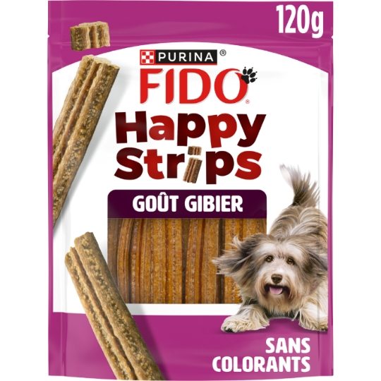 Friandises pour Chien Adulte Gibier Fido Happy Srips PURINA