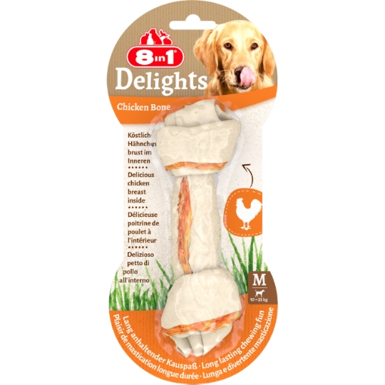 Friandises à Mâcher pour Chien Médium +10kg Poulet Delights 8 IN 1
