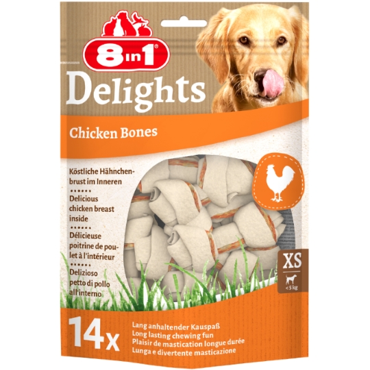 Os à Mâcher Pour Chien Petit <10kg Poulet Delights 8 IN 1