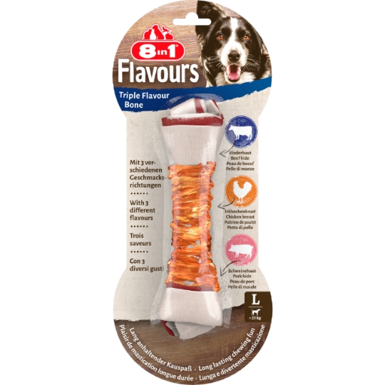 Os à Mâcher pour Chien Grand +25kg Boeuf Poulet Porc 8IN1