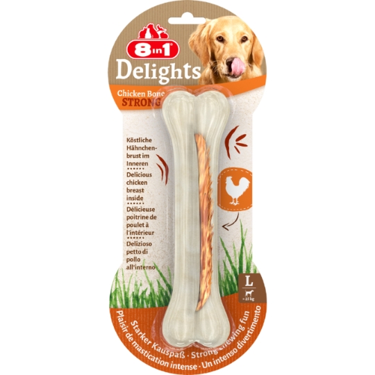 Friandises Os à Mâcher pour Chien Grand >25kg  Volaille Delights 8IN1